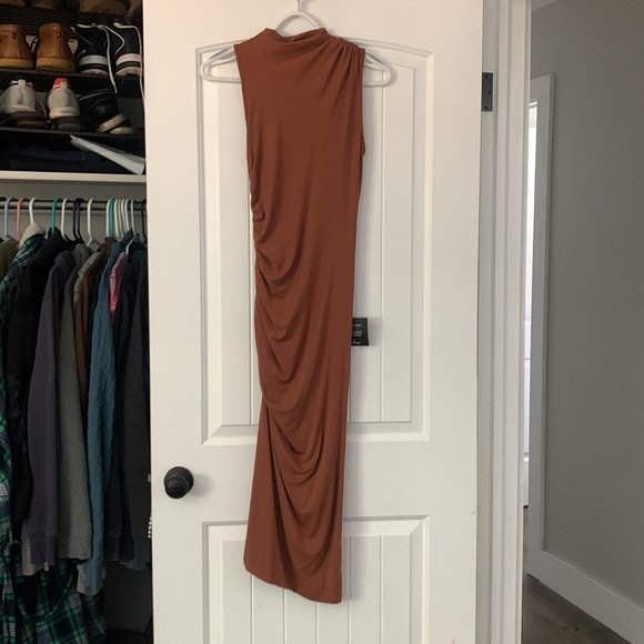 Elevated Presence Sleeveless Ruched Funnel Neck Midi Dress -NWT! - Picture 5 of 11